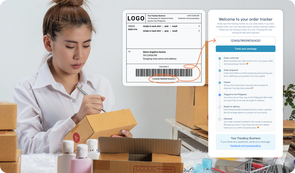 Fulfillment tracker in Tinda Tools showing delivery status and printable packing labels